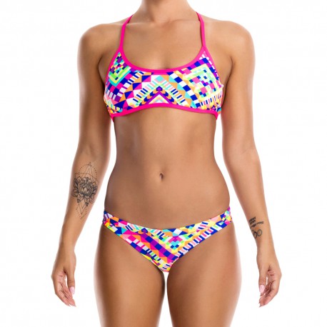 Funkita White Diamond Tie Down Bikini